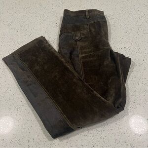 Vintage Velvet and Faux Leather Straight Leg Pants Size 6 Crystal Fashions